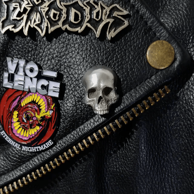 Amazing Retro Gothic Skull Brooch Pin - image 2