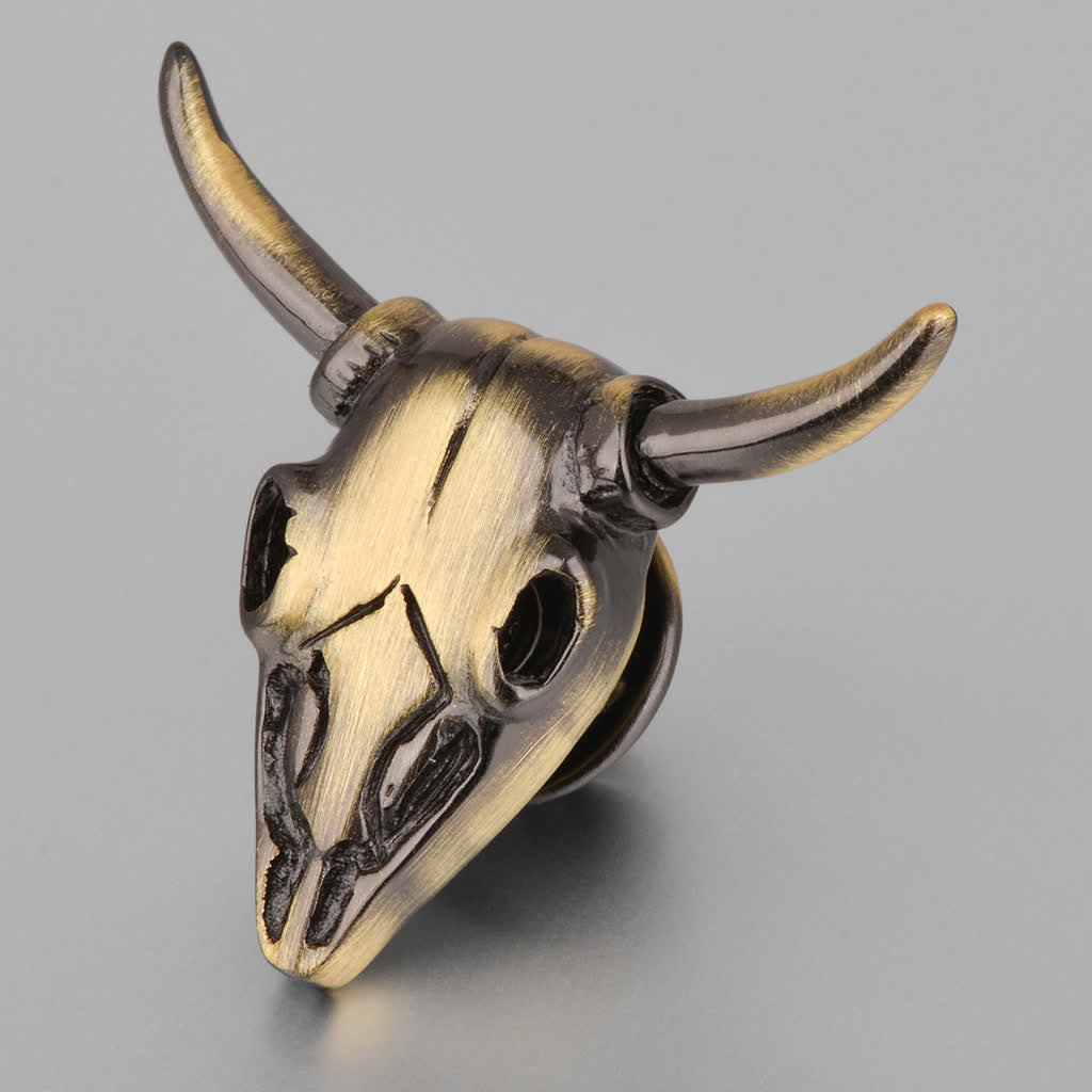 Men's Punk Charm Bull Head Brooch Pin - image 3