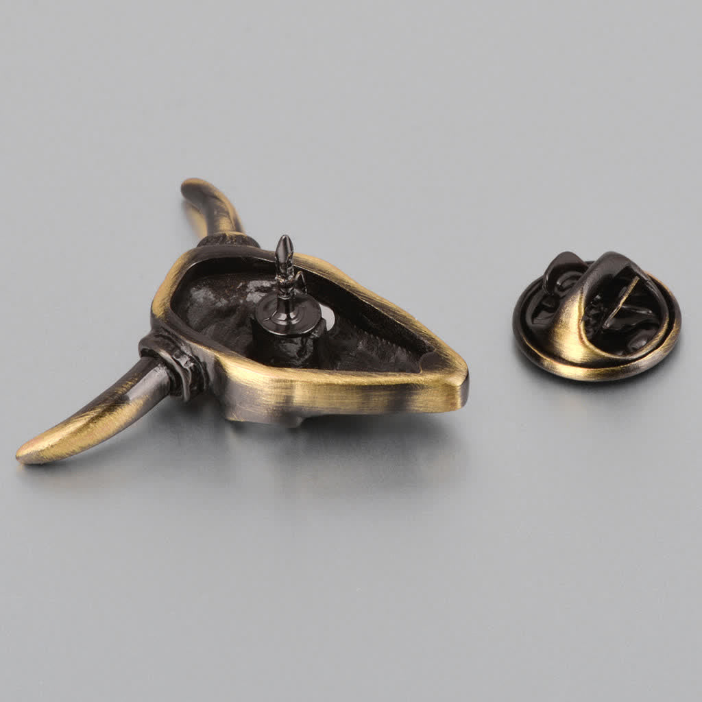 Men's Punk Charm Bull Head Brooch Pin - image 4