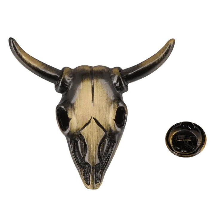Men's Punk Charm Bull Head Brooch Pin - image 5
