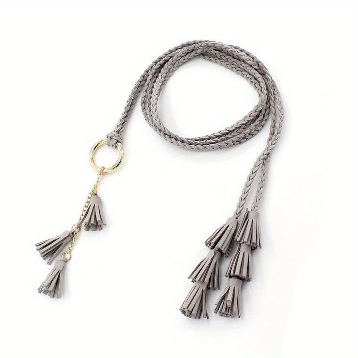 Women's Bohemian Tassels Braided Waist Rope Belt - image 8