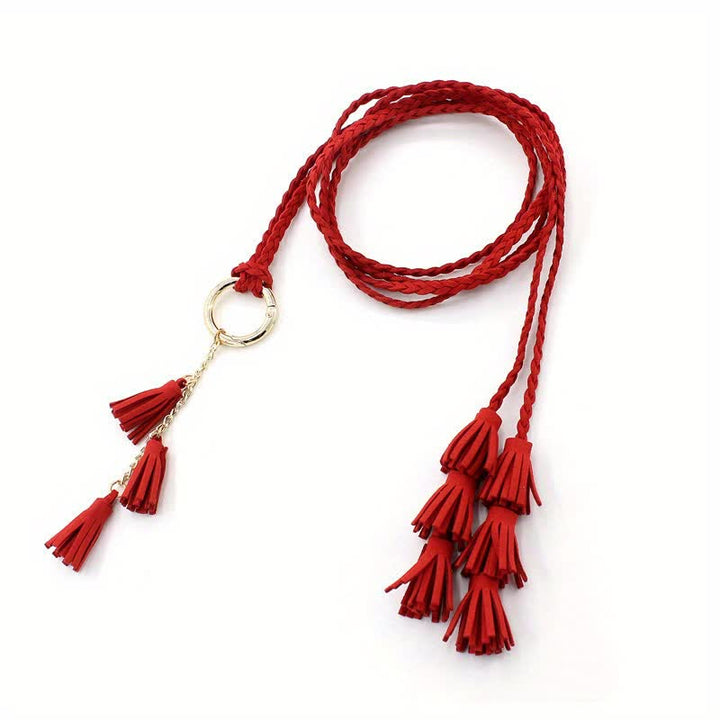 Women's Bohemian Tassels Braided Waist Rope Belt - image 4
