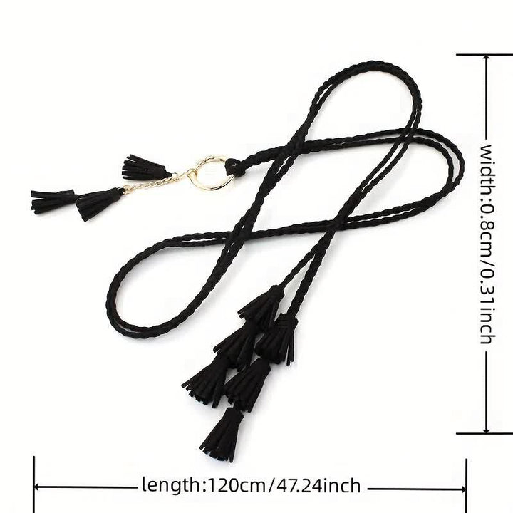 Women's Bohemian Tassels Braided Waist Rope Belt - image 12