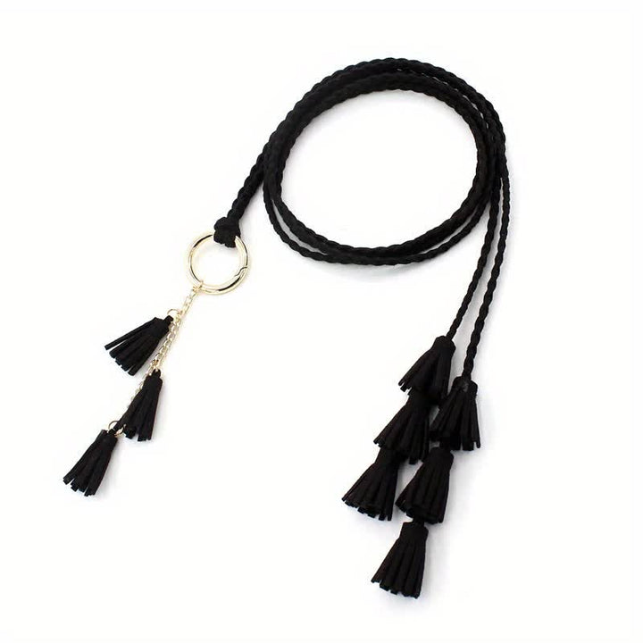 Women's Bohemian Tassels Braided Waist Rope Belt - image 11