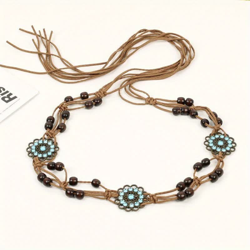 Women's Butterfly Flower Sash Boho Braided Waist Rope Belt - image 12