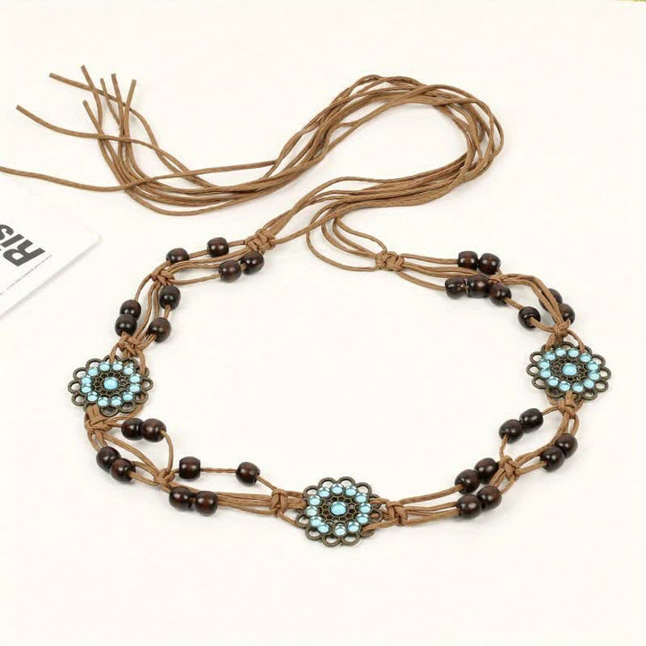 Women's Butterfly Flower Sash Boho Braided Waist Rope Belt - image 12