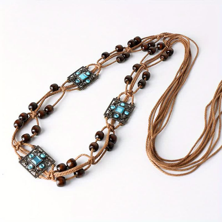 Women's Butterfly Flower Sash Boho Braided Waist Rope Belt - image 10