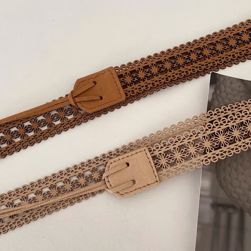 Women's Hollow Flower Bohemia Style Waist Rope Belt - image 1