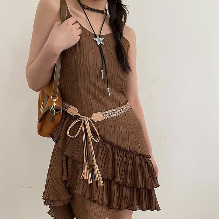 Women's Hollow Flower Bohemia Style Waist Rope Belt - image 5