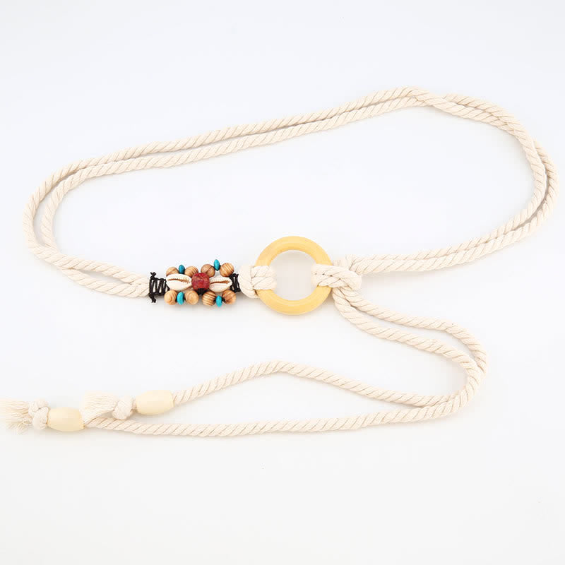 Women's Tribal Decor Ring Link Boho Waist Rope Belt - image 6