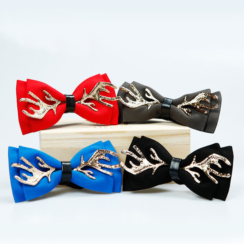 Men's Metal Deer Antler Decoration Bow Tie - image 4