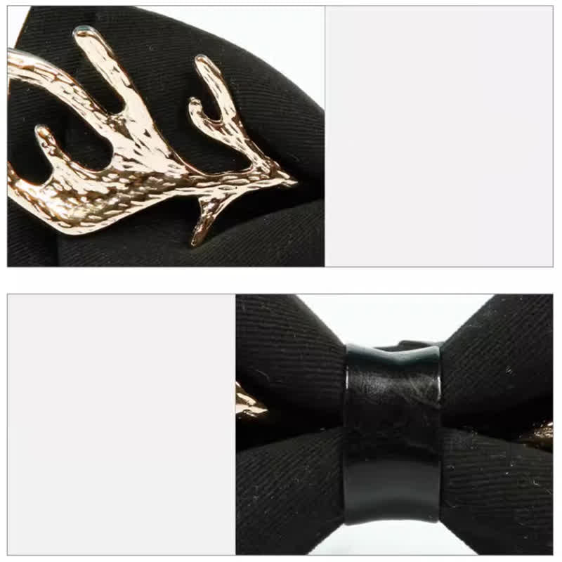 Men's Metal Deer Antler Decoration Bow Tie - image 2