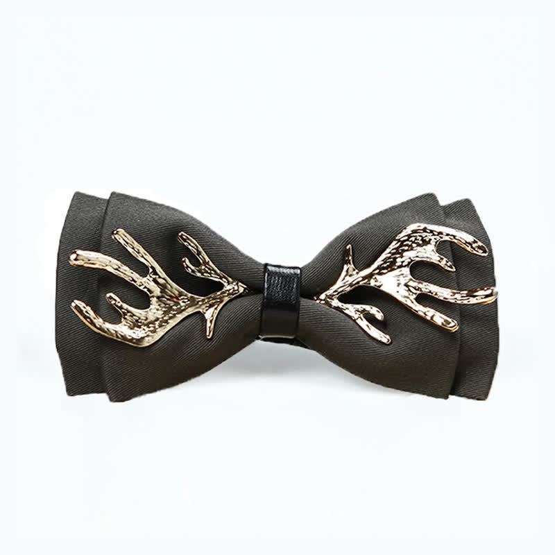 Men's Metal Deer Antler Decoration Bow Tie - Royal & Gold - image 8