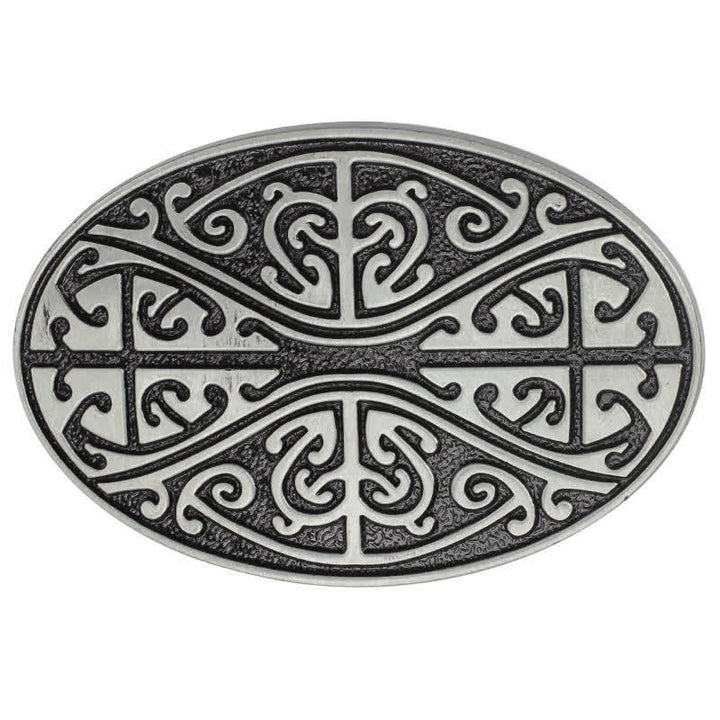 Men's DIY Celtic Cross Pattern Buckle Leather Belt - image 2