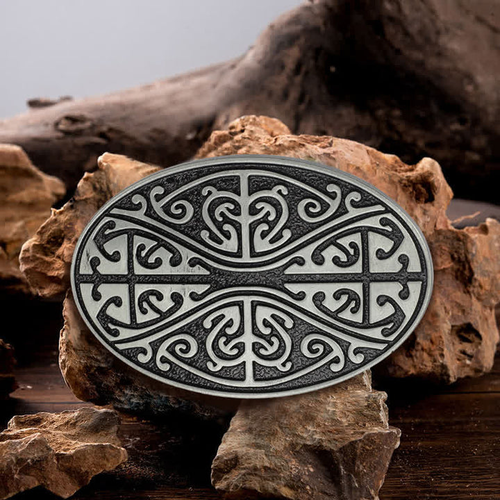 Men's DIY Celtic Cross Pattern Buckle Leather Belt - Celtic Cross - Without Belt - image 0