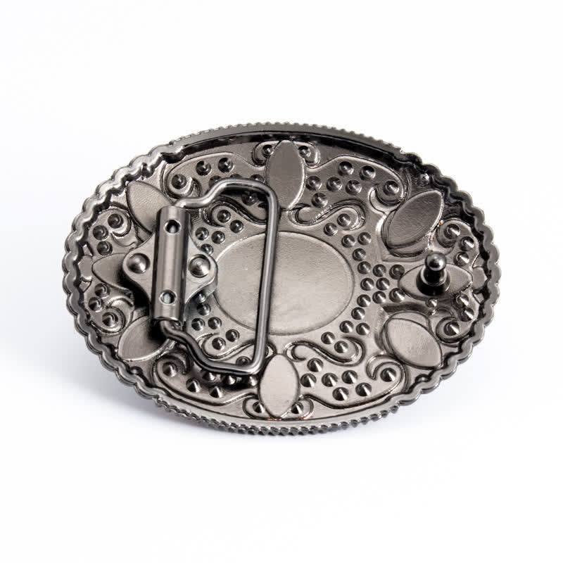 Men's DIY Turquoise Mixed Stones Buckle Leather Belt - image 1