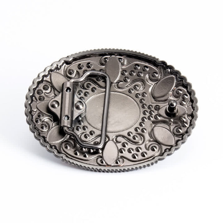 Men's DIY Turquoise Mixed Stones Buckle Leather Belt - image 1