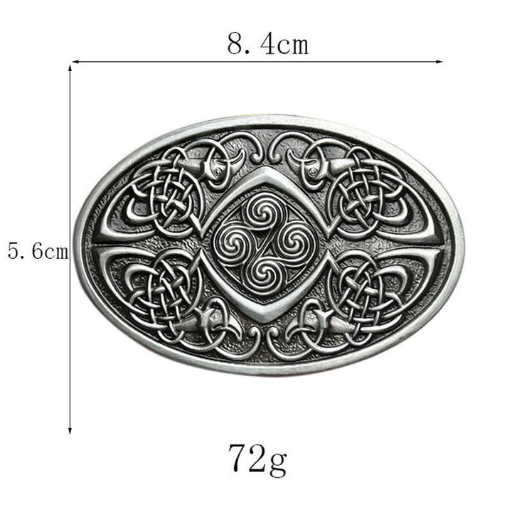 Men's DIY Viking Celtic Knot Buckle Leather Belt - image 2