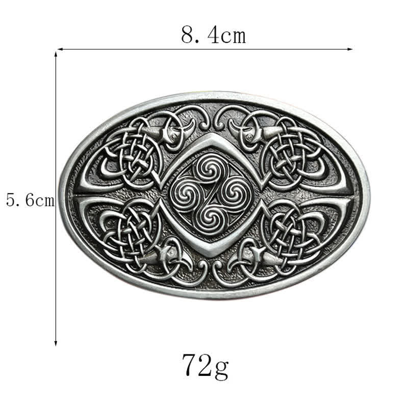 Men's DIY Viking Celtic Knot Buckle Leather Belt - image 2