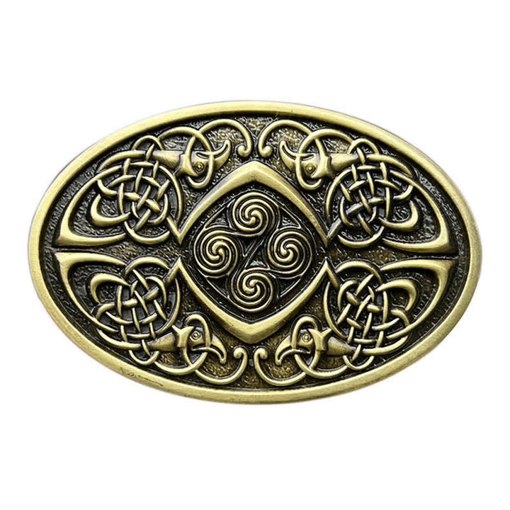 Men's DIY Viking Celtic Knot Buckle Leather Belt - Antique Bronze - Without Belt - image 10