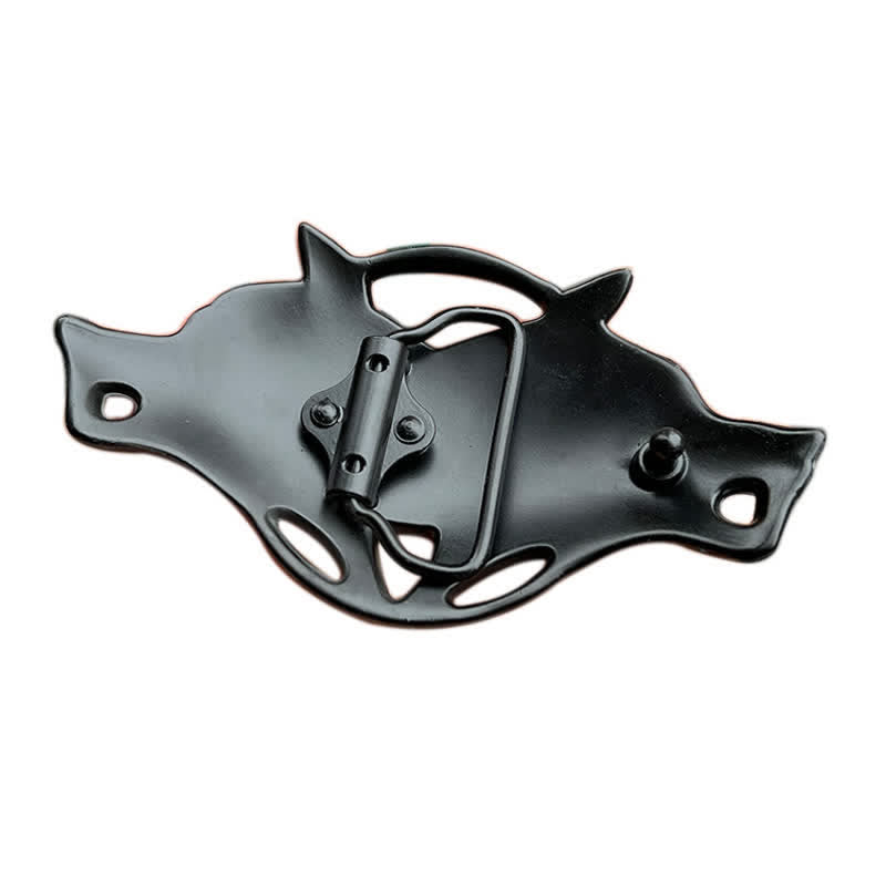 Men's DIY Wolf Head Celtic Knot Buckle Leather Belt - image 1