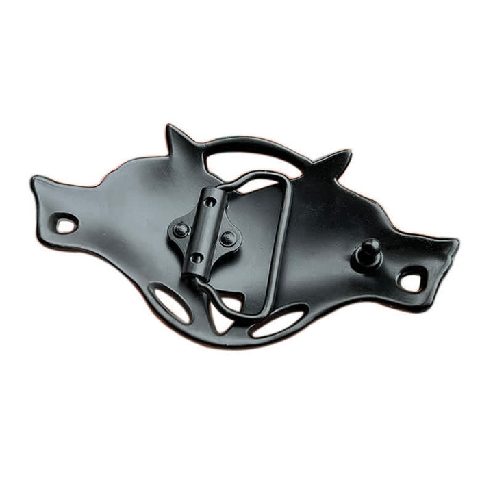 Men's DIY Wolf Head Celtic Knot Buckle Leather Belt - image 1