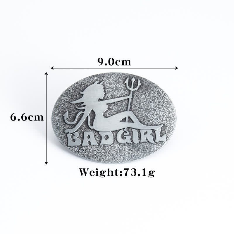 Men's DIY Bad Girl Good Girl Buckle Leather Belt - image 2