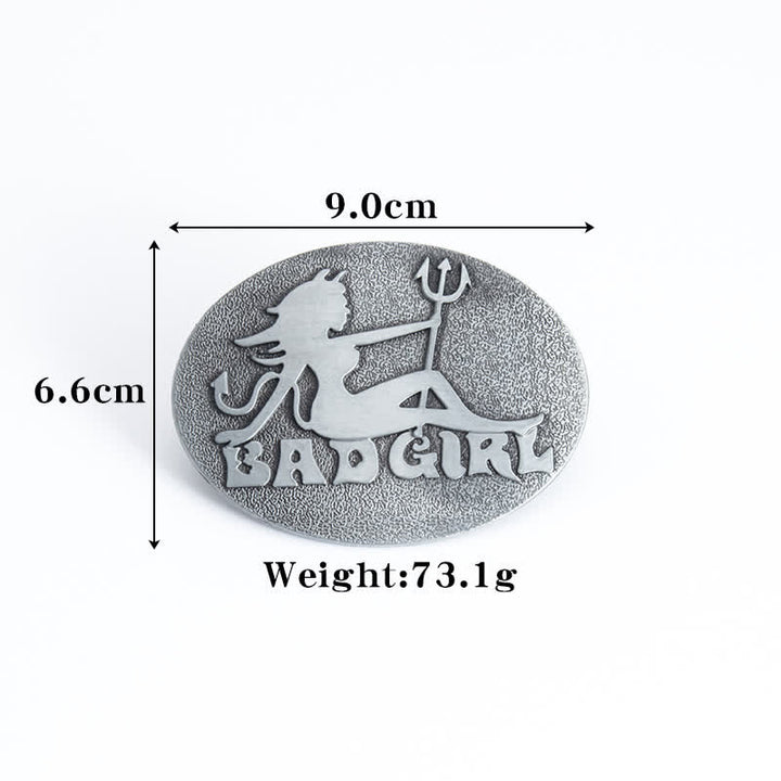 Men's DIY Bad Girl Good Girl Buckle Leather Belt - image 2