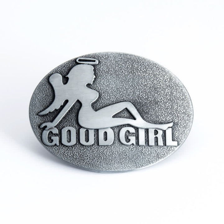 Men's DIY Bad Girl Good Girl Buckle Leather Belt - Good Girl - Without Belt - image 11