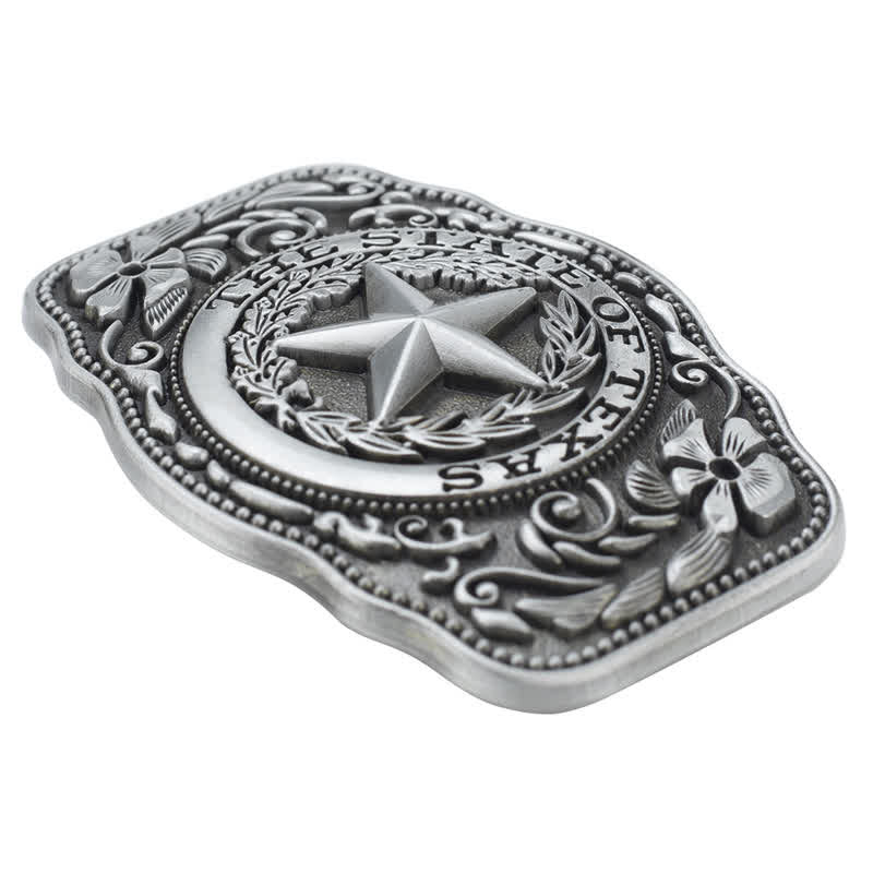 Men's DIY Five Star Texas State Buckle Leather Belt - image 4