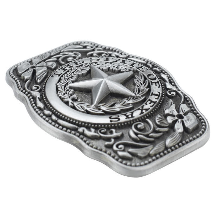 Men's DIY Five Star Texas State Buckle Leather Belt - image 4