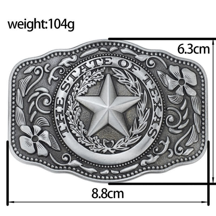 Men's DIY Five Star Texas State Buckle Leather Belt - image 2