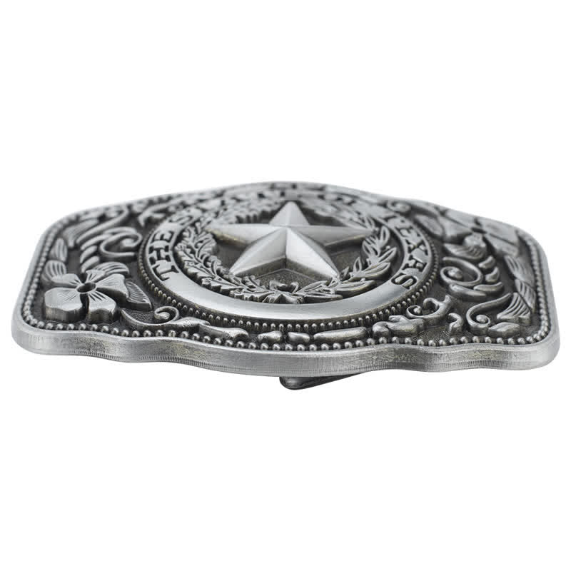 Men's DIY Five Star Texas State Buckle Leather Belt - image 3