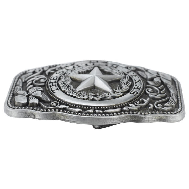 Men's DIY Five Star Texas State Buckle Leather Belt - image 3