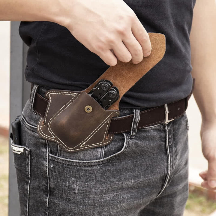 EDC Organizer Multitool Sheath Leather Belt Bag - image 0