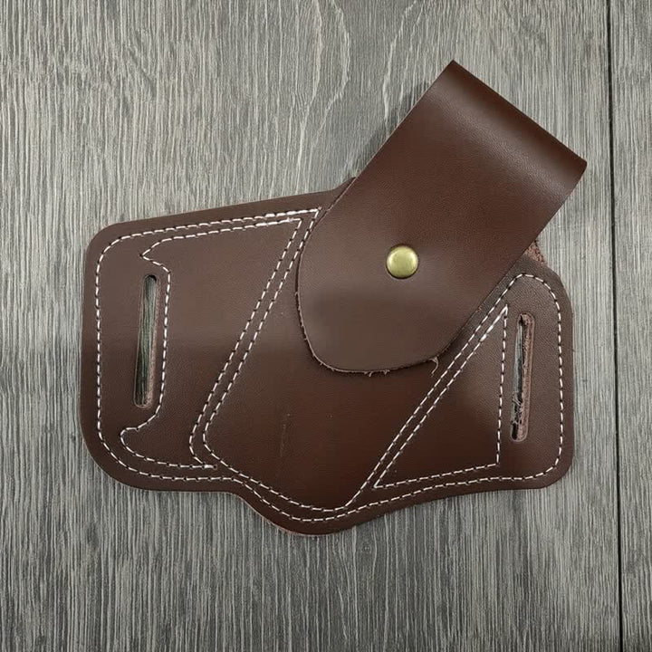 EDC Organizer Multitool Sheath Leather Belt Bag - Brown - image 2
