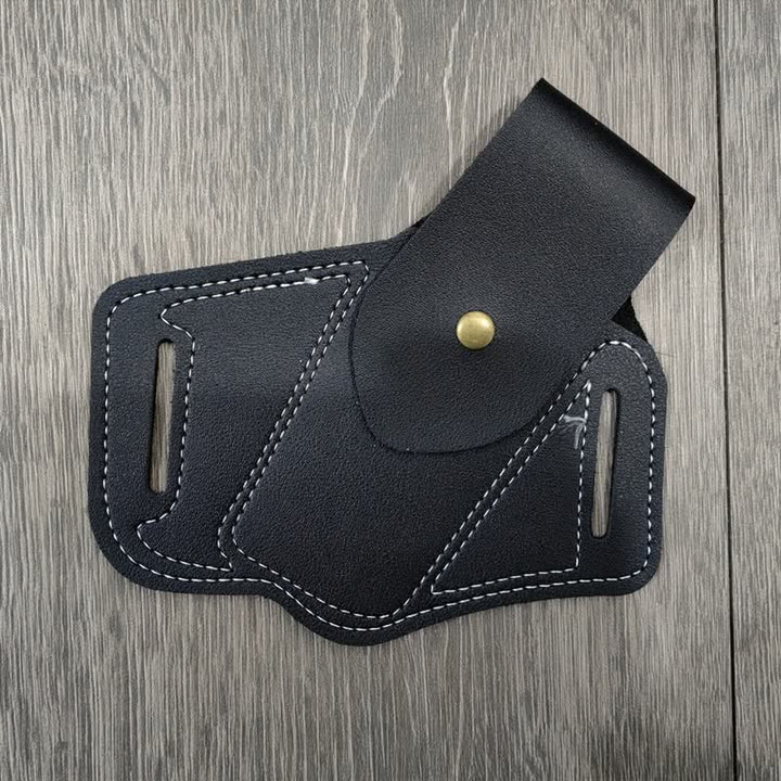 EDC Organizer Multitool Sheath Leather Belt Bag - Black - image 5