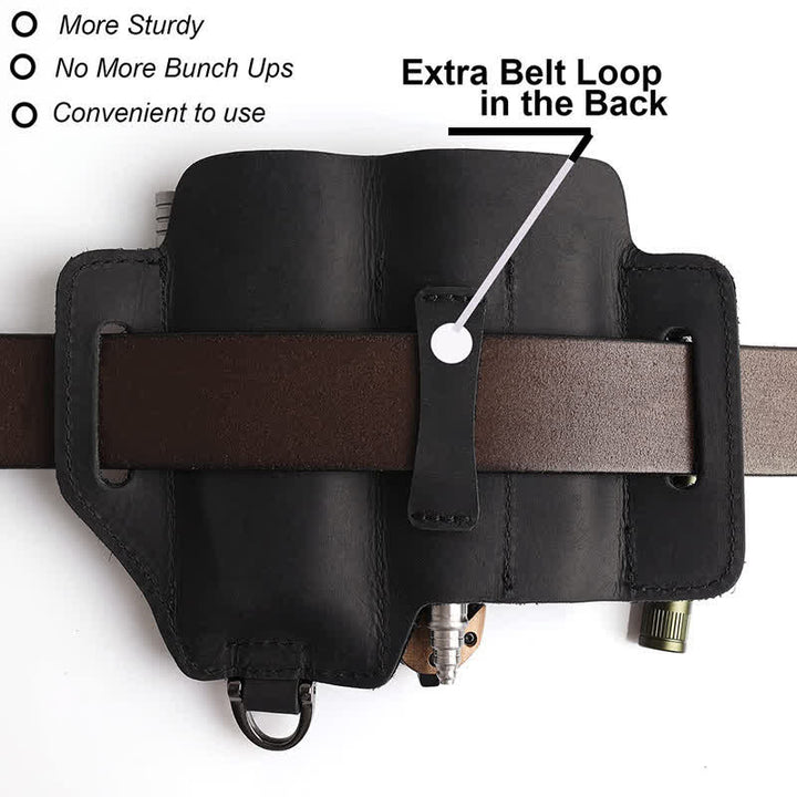 Multifunctional EDC Tools Organizer Leather Belt Bag - image 4
