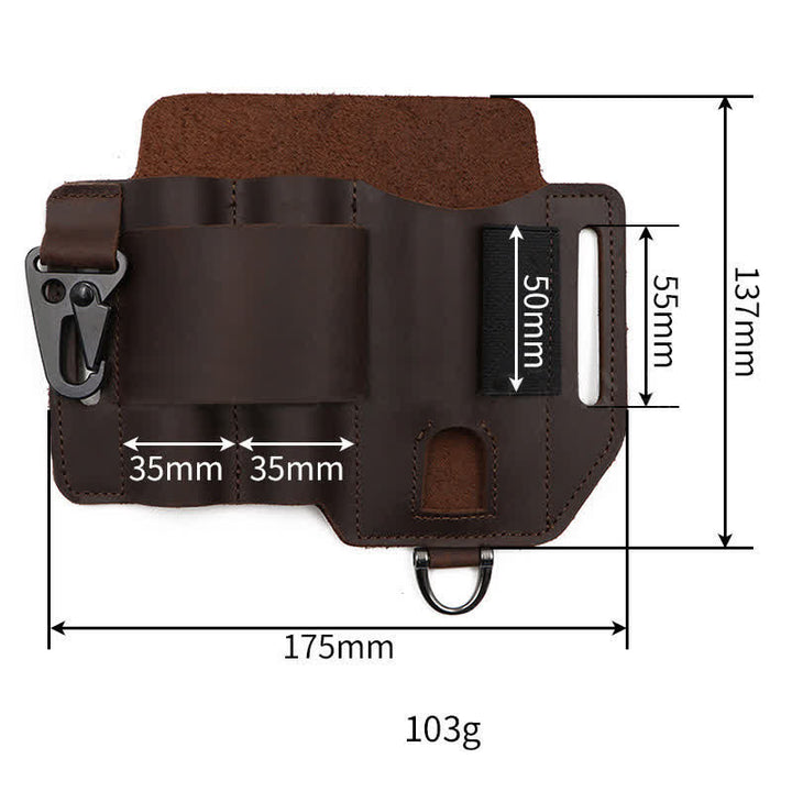 Multifunctional EDC Tools Organizer Leather Belt Bag - image 3