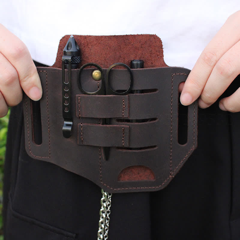Practical 3 In 1 Tools Waist Holster Leather Belt Bag - image 0