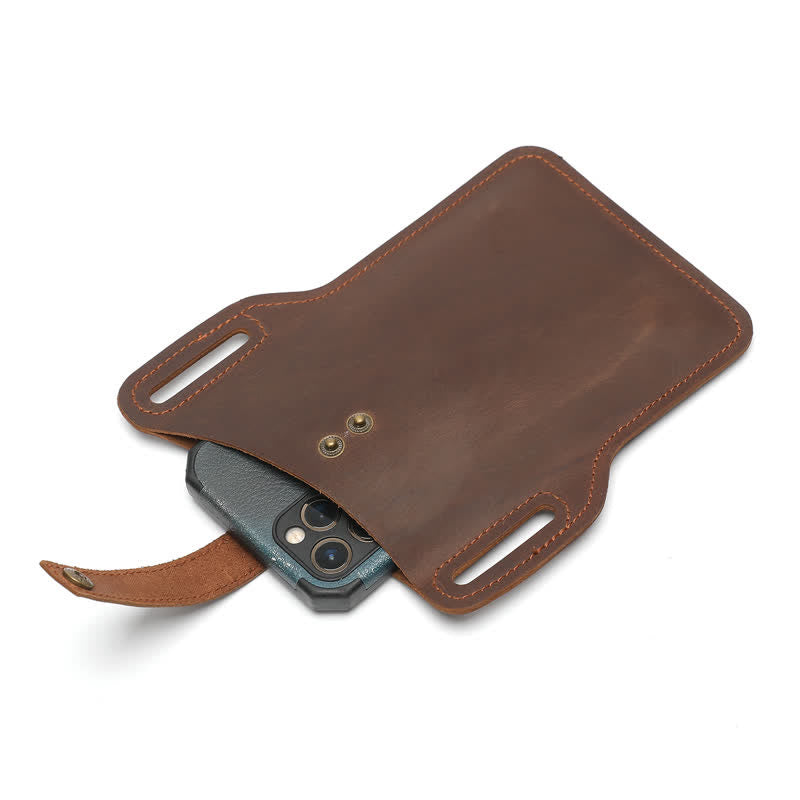 Retro Cell Phone Convenient Carry Leather Belt Bag - image 11