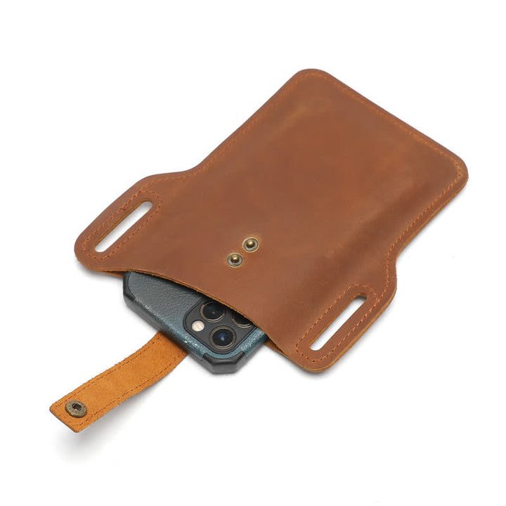 Retro Cell Phone Convenient Carry Leather Belt Bag - image 3