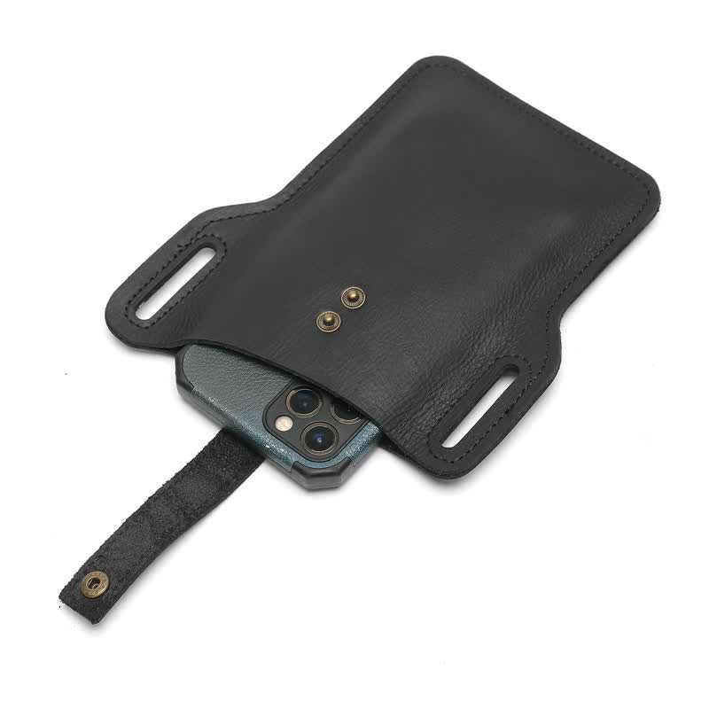 Retro Cell Phone Convenient Carry Leather Belt Bag - image 8