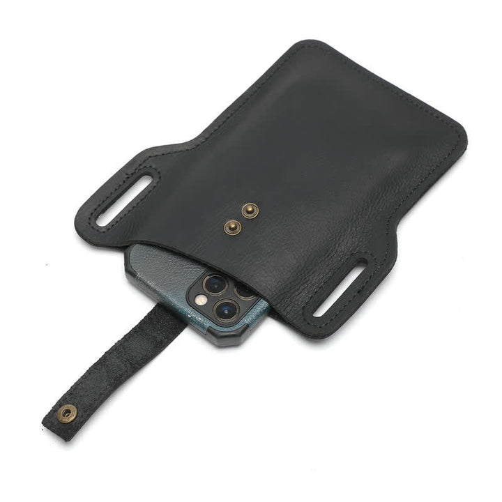Retro Cell Phone Convenient Carry Leather Belt Bag - image 8