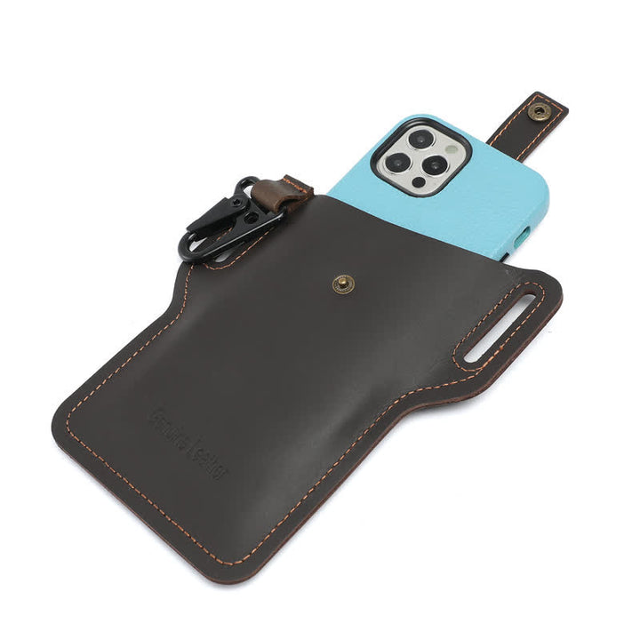 Retro Cell Phone Convenient Carry Leather Belt Bag - image 17
