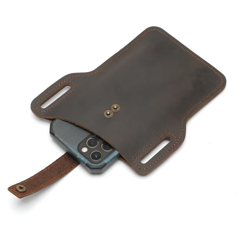 Retro Cell Phone Convenient Carry Leather Belt Bag - image 16