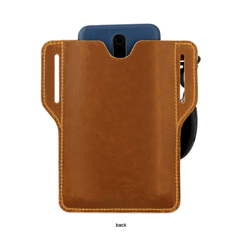 Outdoor Mobile Phone Holster Keychains Leather Belt Bag - image 12