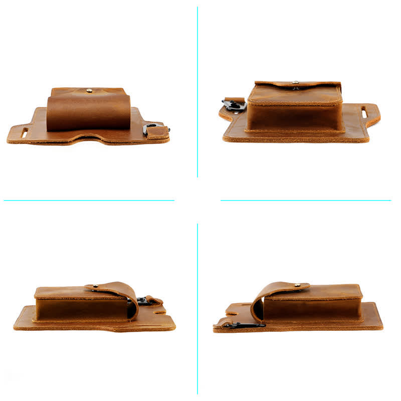 Outdoor Mobile Phone Holster Keychains Leather Belt Bag - image 13