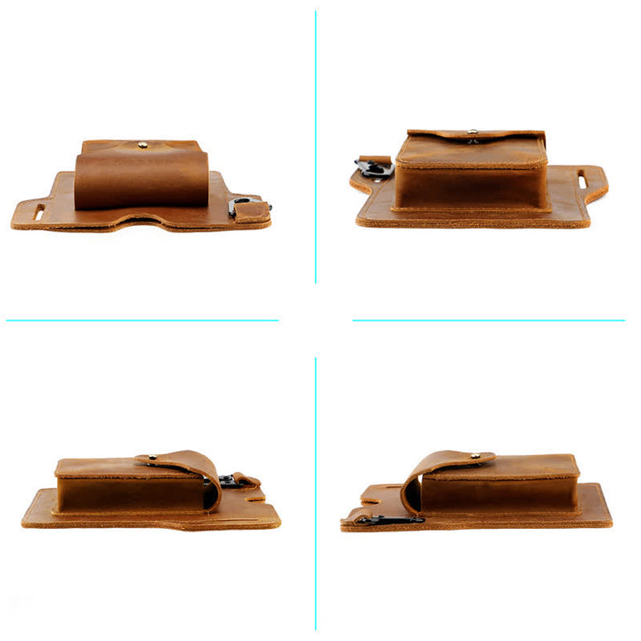 Outdoor Mobile Phone Holster Keychains Leather Belt Bag - image 13