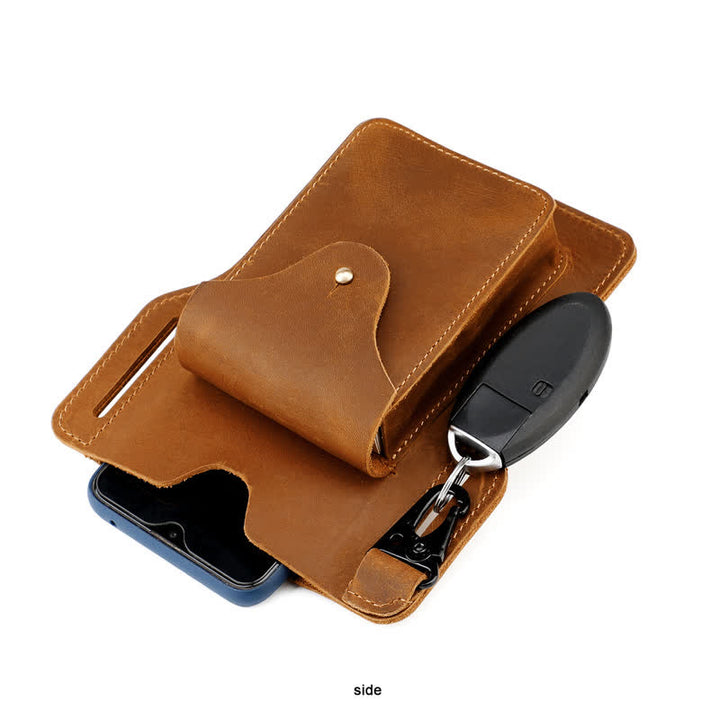 Outdoor Mobile Phone Holster Keychains Leather Belt Bag - image 11